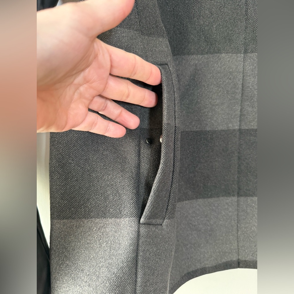 Lululemon Brisky Biker Sweat Life Faux Leather Black Soot Stripe Moto Jacket 8 - Picture 8 of 16